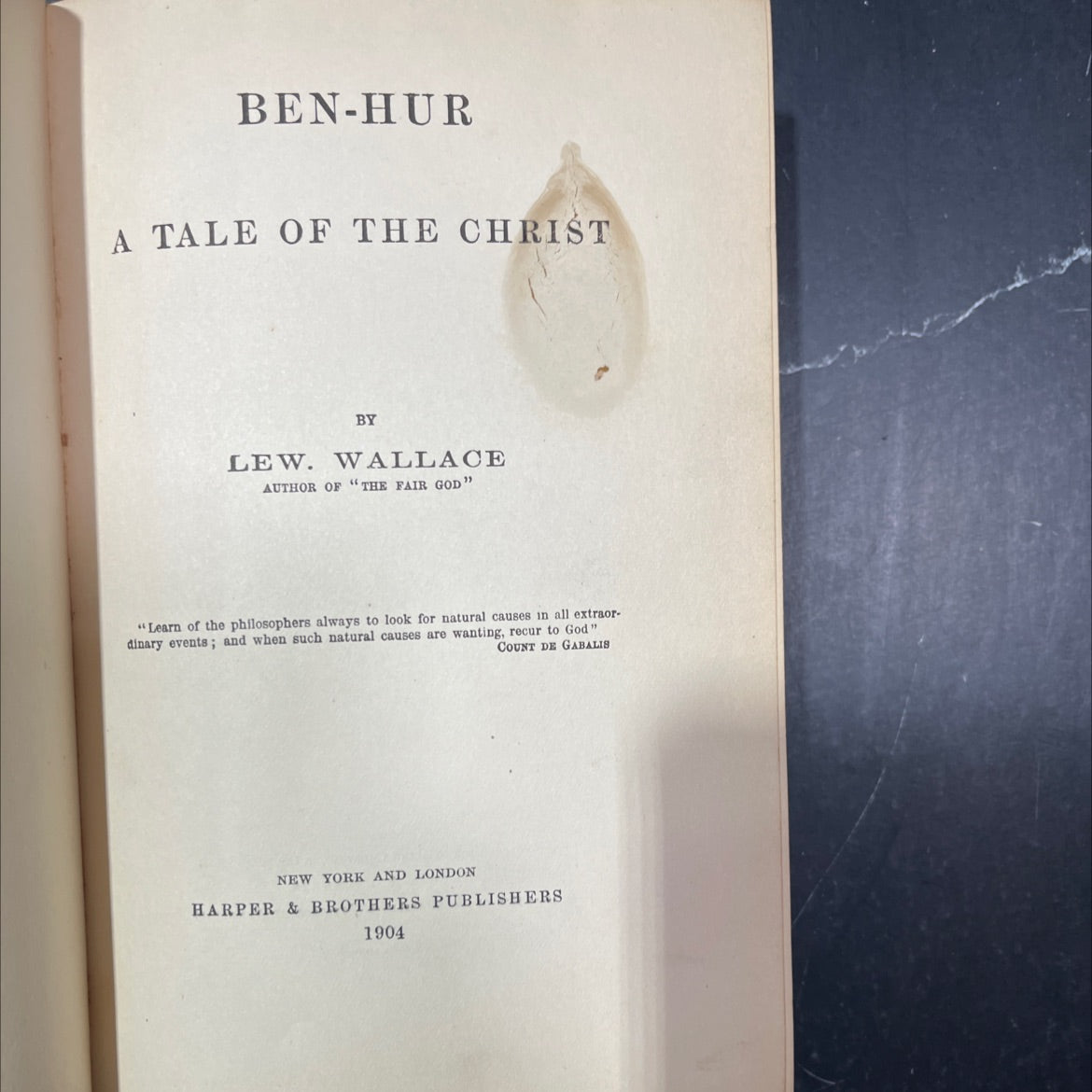 ben-hur a tale of the christ book, by lew wallace, 1904 Hardcover image 2