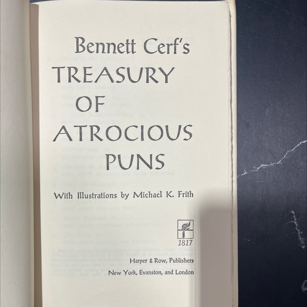 bennett cerf's treasury of atrocious puns book, by Bennett Cerf, 1968 Hardcover image 2