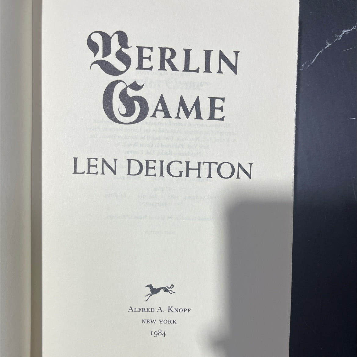 berlin game book, by Len Deighton, 1984 Hardcover image 2