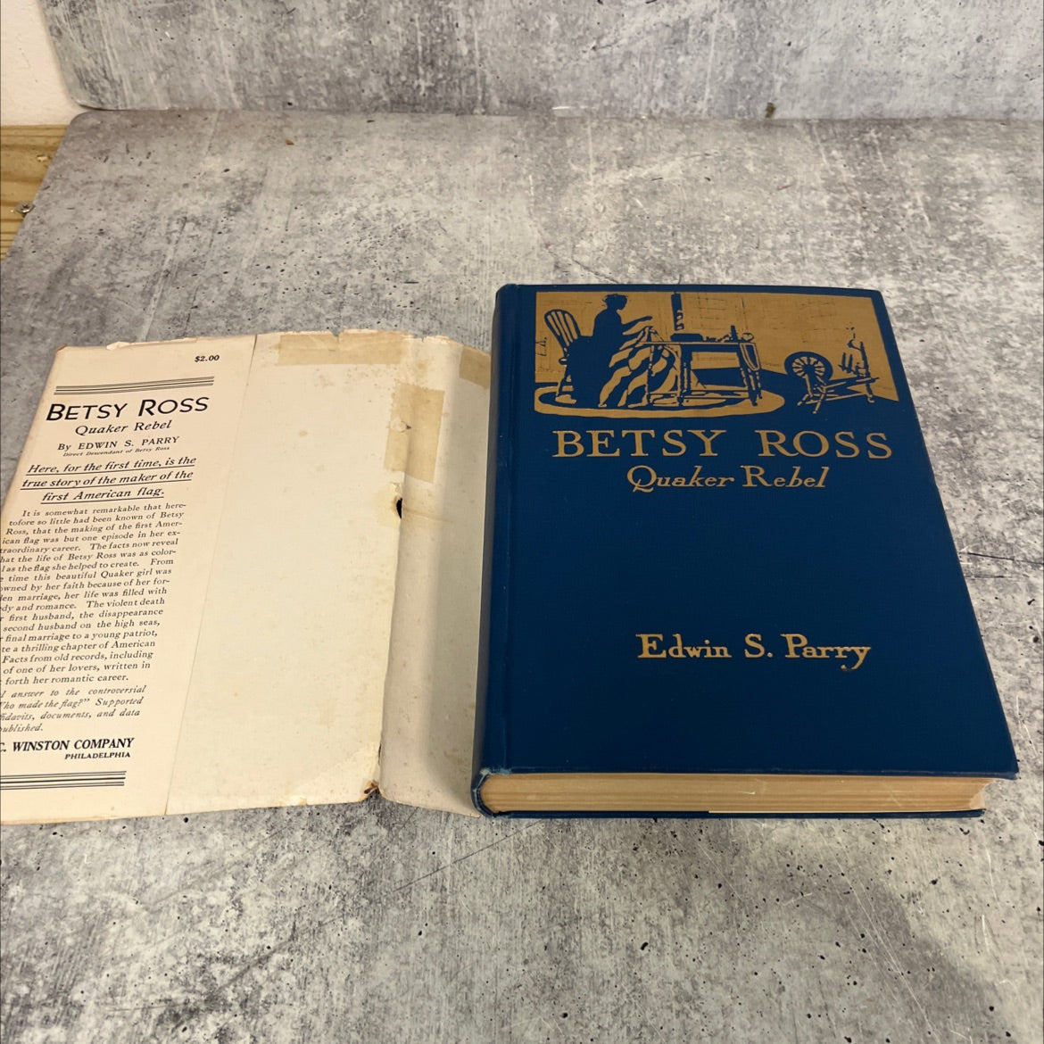 betsy ross quaker rebel book, by edwin satterthwaite parry, 1930 Hardcover image 1