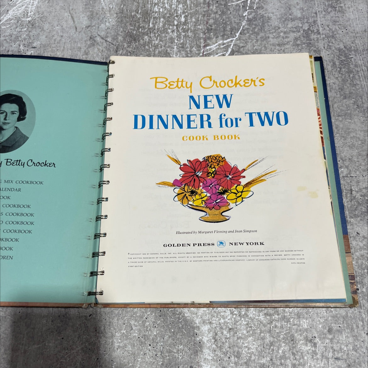 betty crocker's new dinner for two cook book book, by betty crocker, 1944 Hardcover image 2