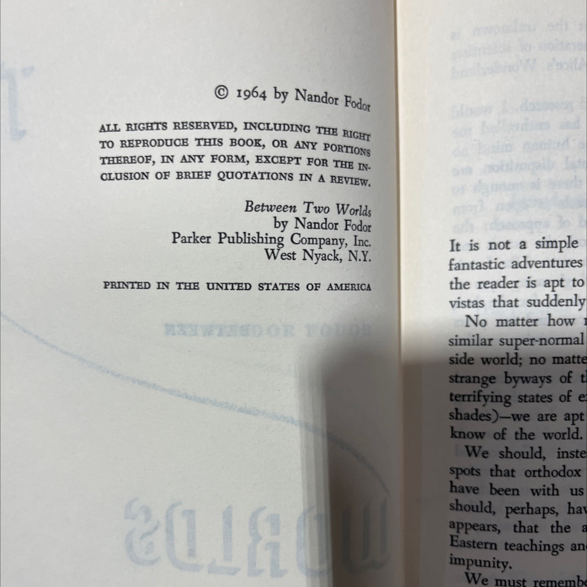between two worlds book, by nandor fodor, 1964 Hardcover image 3