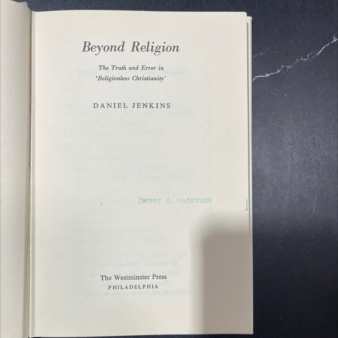 beyond religion the truth and error in 'religionless christianity' book, by daniel jenkins, 1962 Hardcover image 2