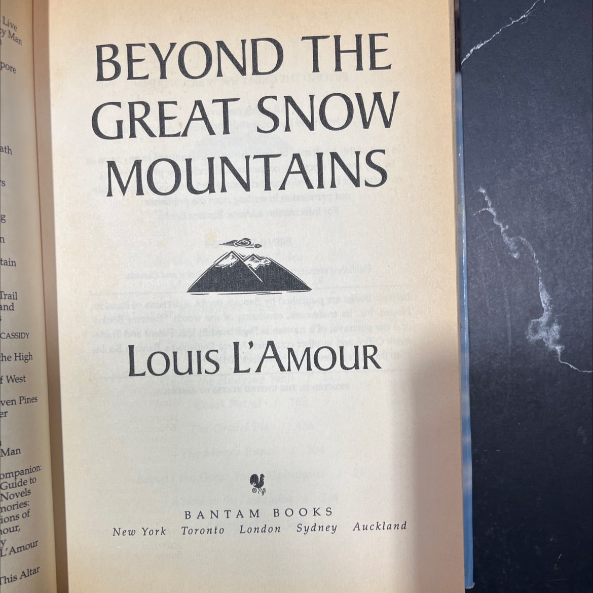 beyond the great snow mountains book, by louis l'amour, 1999 Hardcover image 2