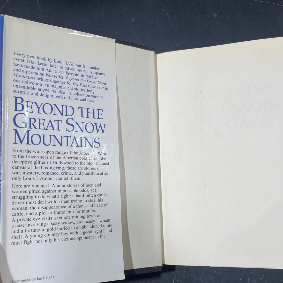 beyond the great snow mountains book, by louis l'amour, 1999 Hardcover image 4