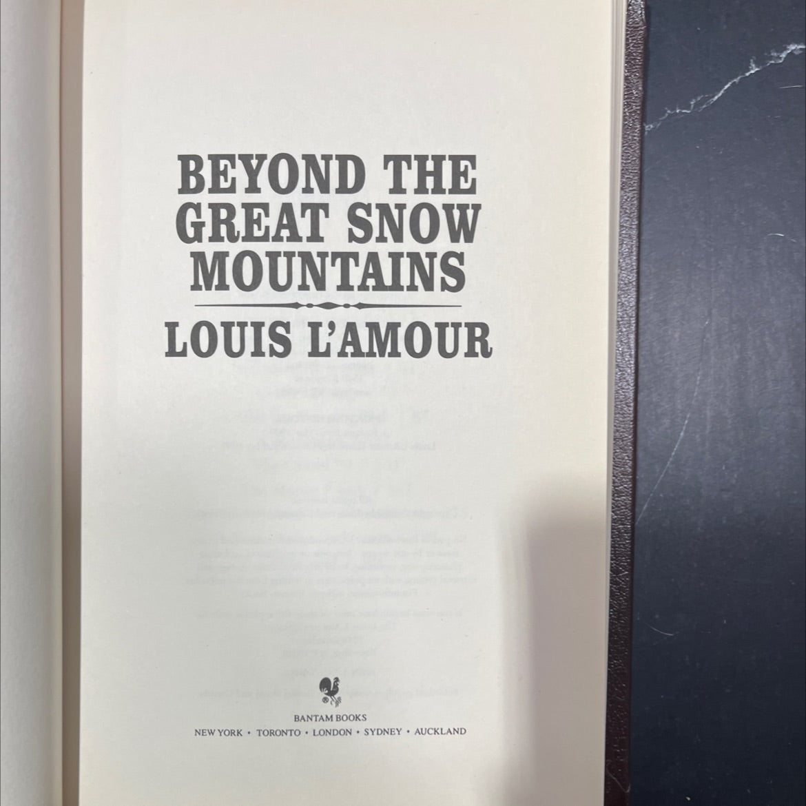 beyond the great snow mountains book, by louis l'amour, 1999 Leather image 2
