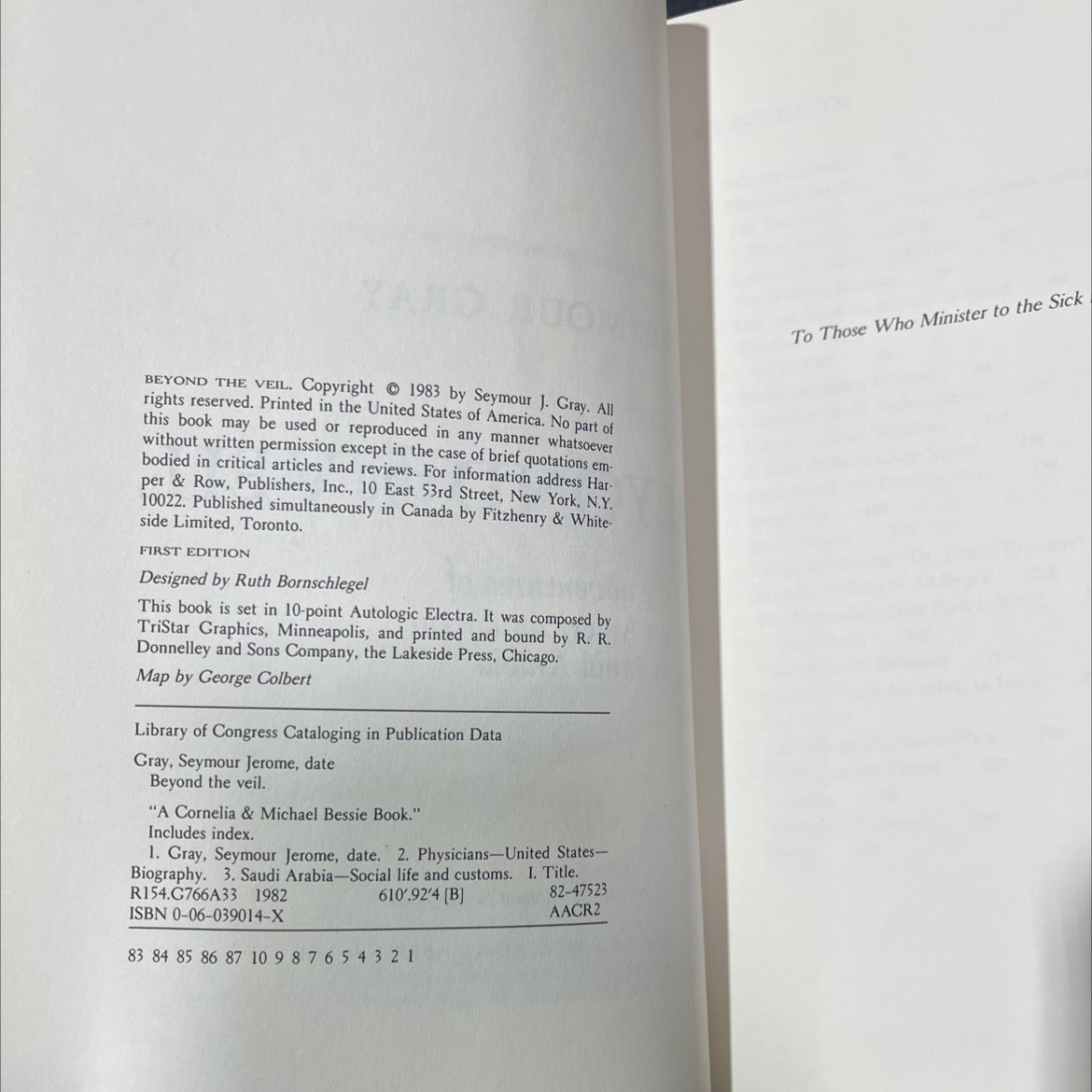 beyond the veil book, by Seymour J. Gray, 1983 Hardcover image 3