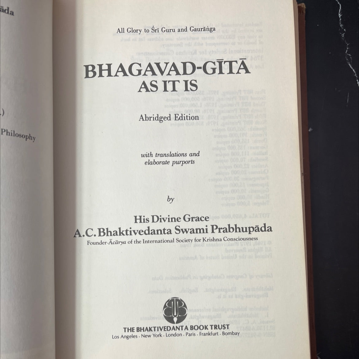 bhagavad-gītā as it is book, by A.C. Bhaktivedanta Swami Prabhupada, 1979 Hardcover, Vintage image 2