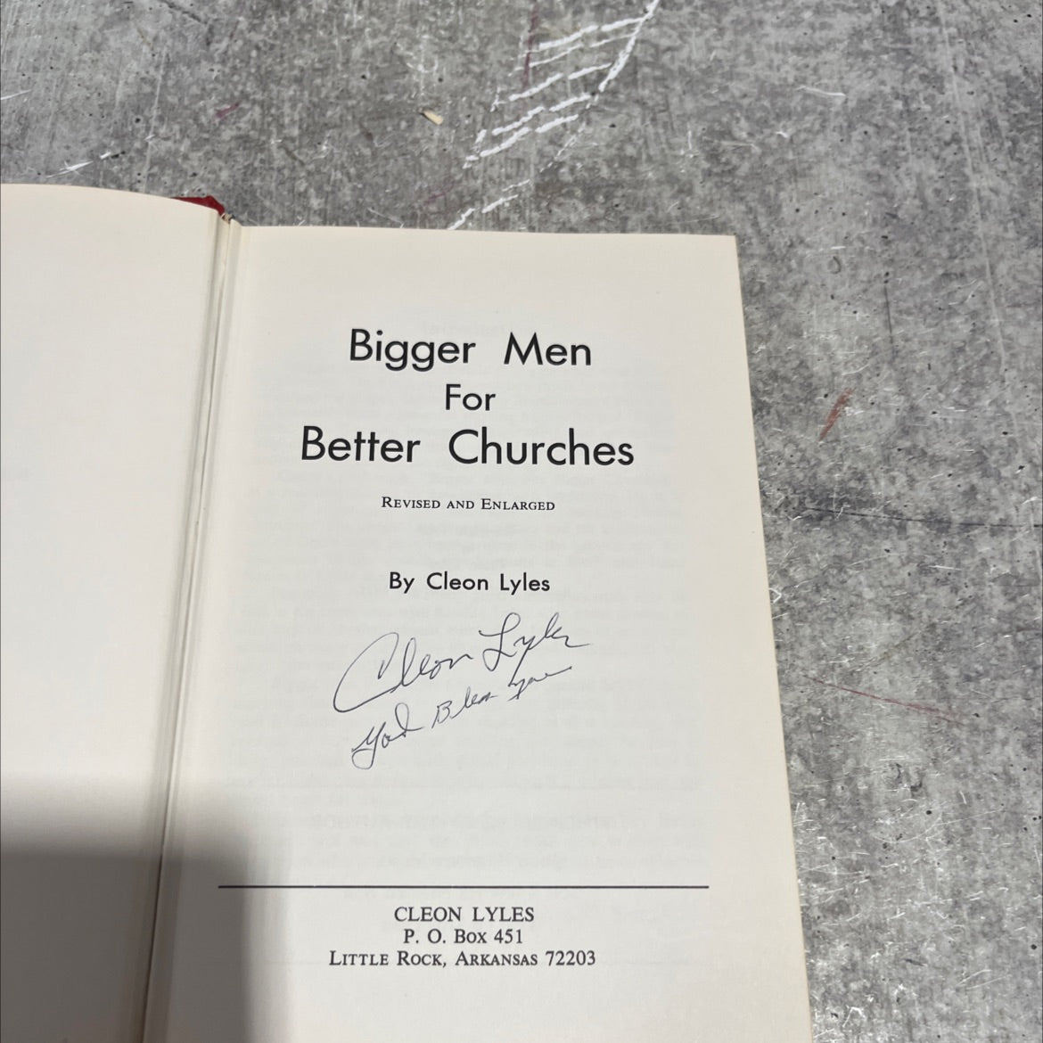 SIGNED bigger men for better churches book, by Cleon Lyles, 1971 Hardcover image 2
