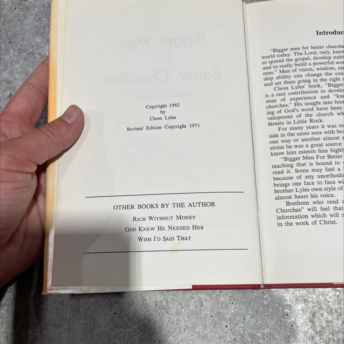 SIGNED bigger men for better churches book, by Cleon Lyles, 1971 Hardcover image 3
