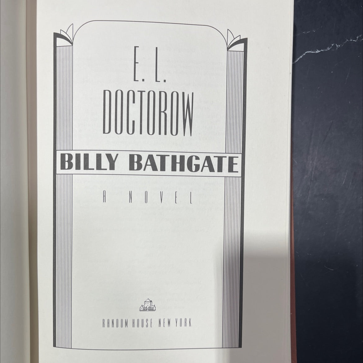 billy bathgate book, by E. L. Doctorow, 1989 Hardcover image 2