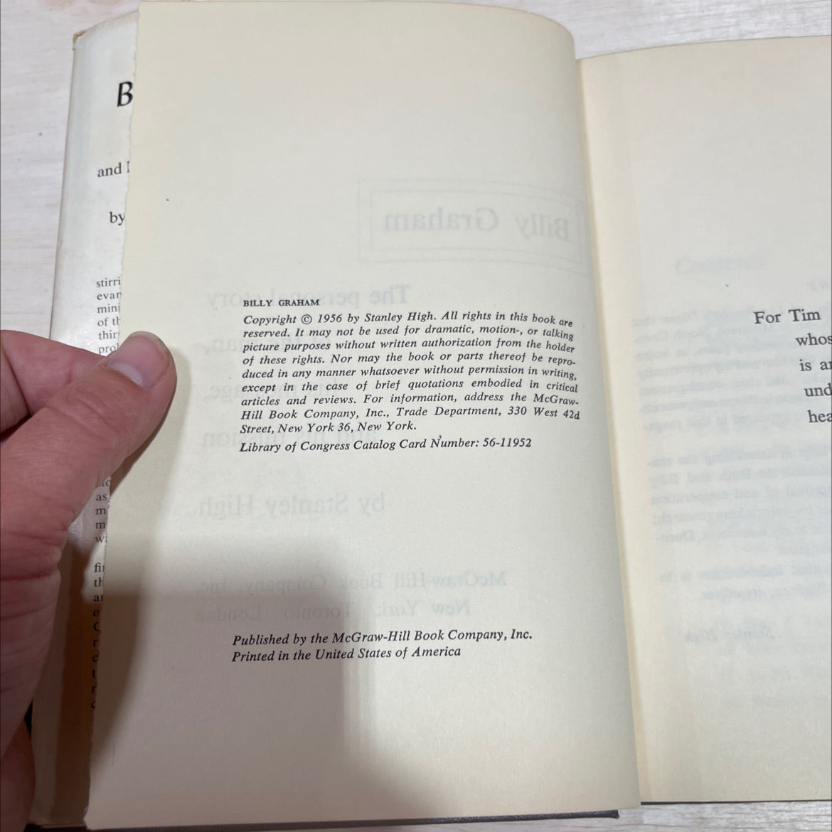 billy graham the personal story of the man his message and his mission book, by stanley high, 1956 Hardcover image 3