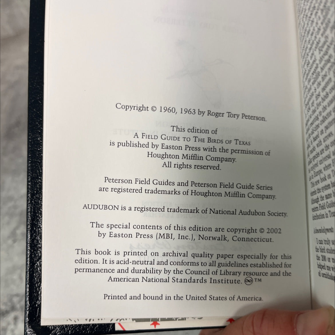 birds of texas and adjacent states book, by roger tory peterson, 2002 Leather image 3