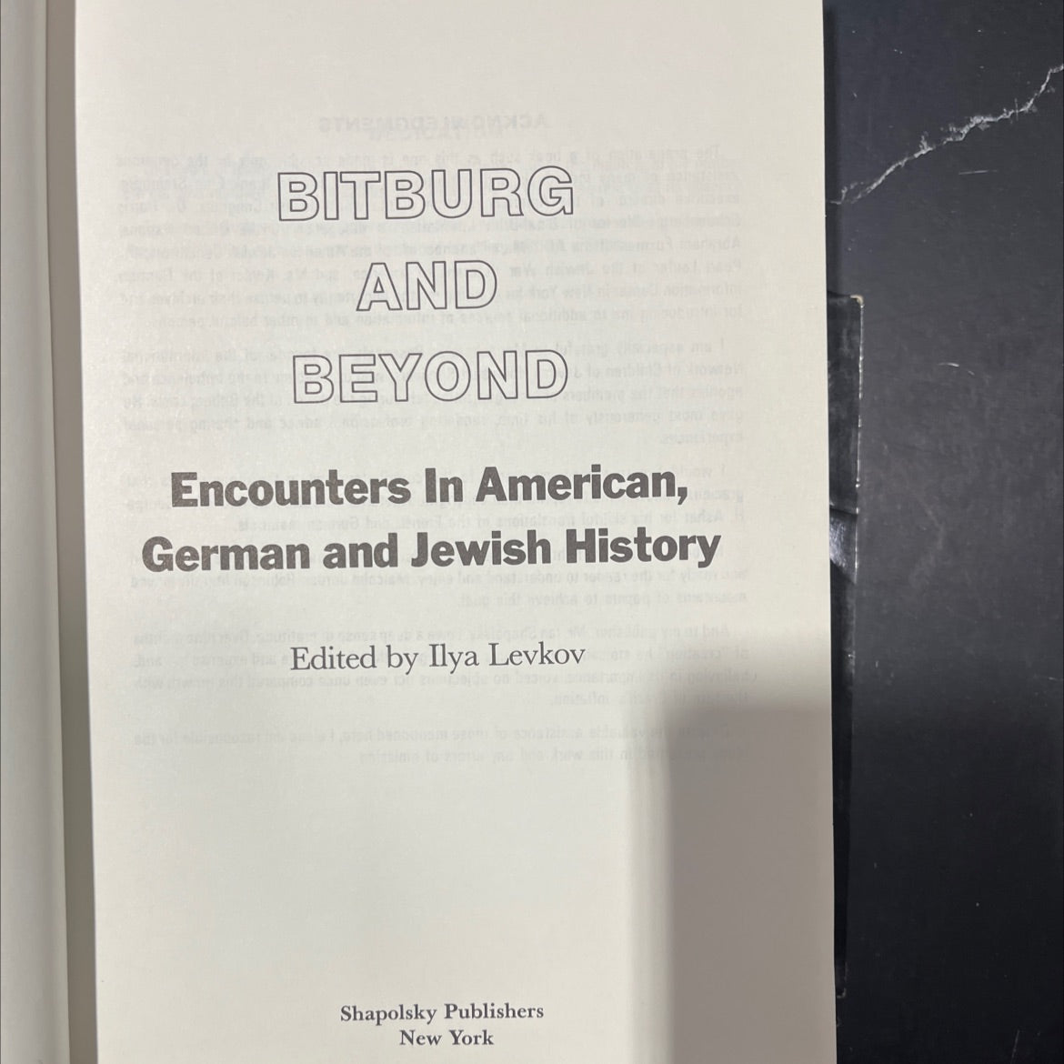bitburg and beyond book, by Ilya I. Levkov, 1987 Hardcover image 2