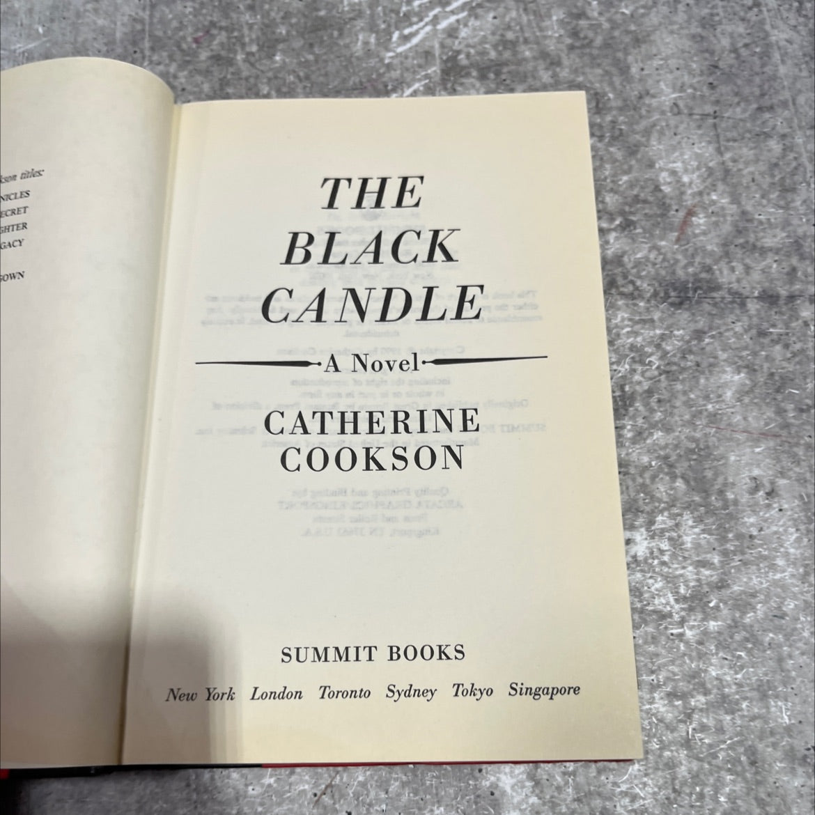 black candle book, by catherine cookson, 1990 Hardcover image 2