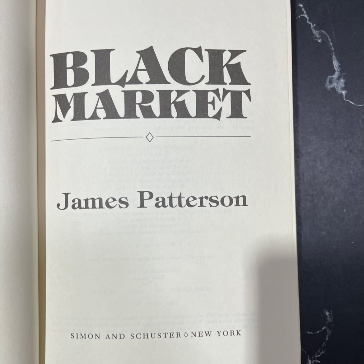 black market book, by James Patterson, 1986 Hardcover image 2