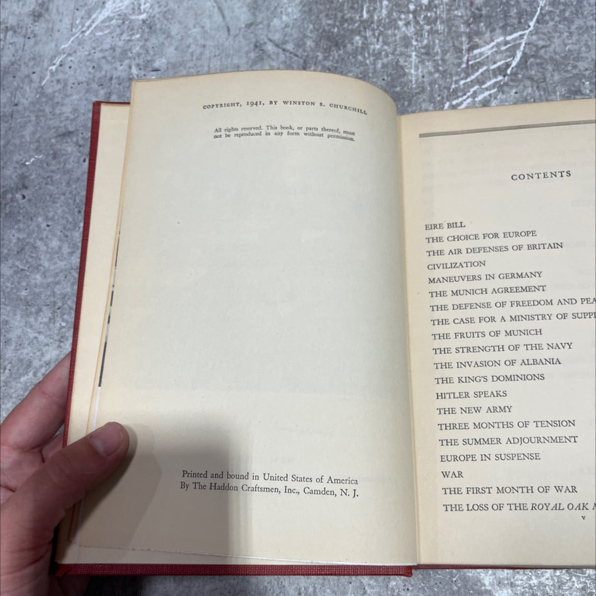 blood, sweat, and tears book, by winston s. churchill, 1941 Hardcover image 3