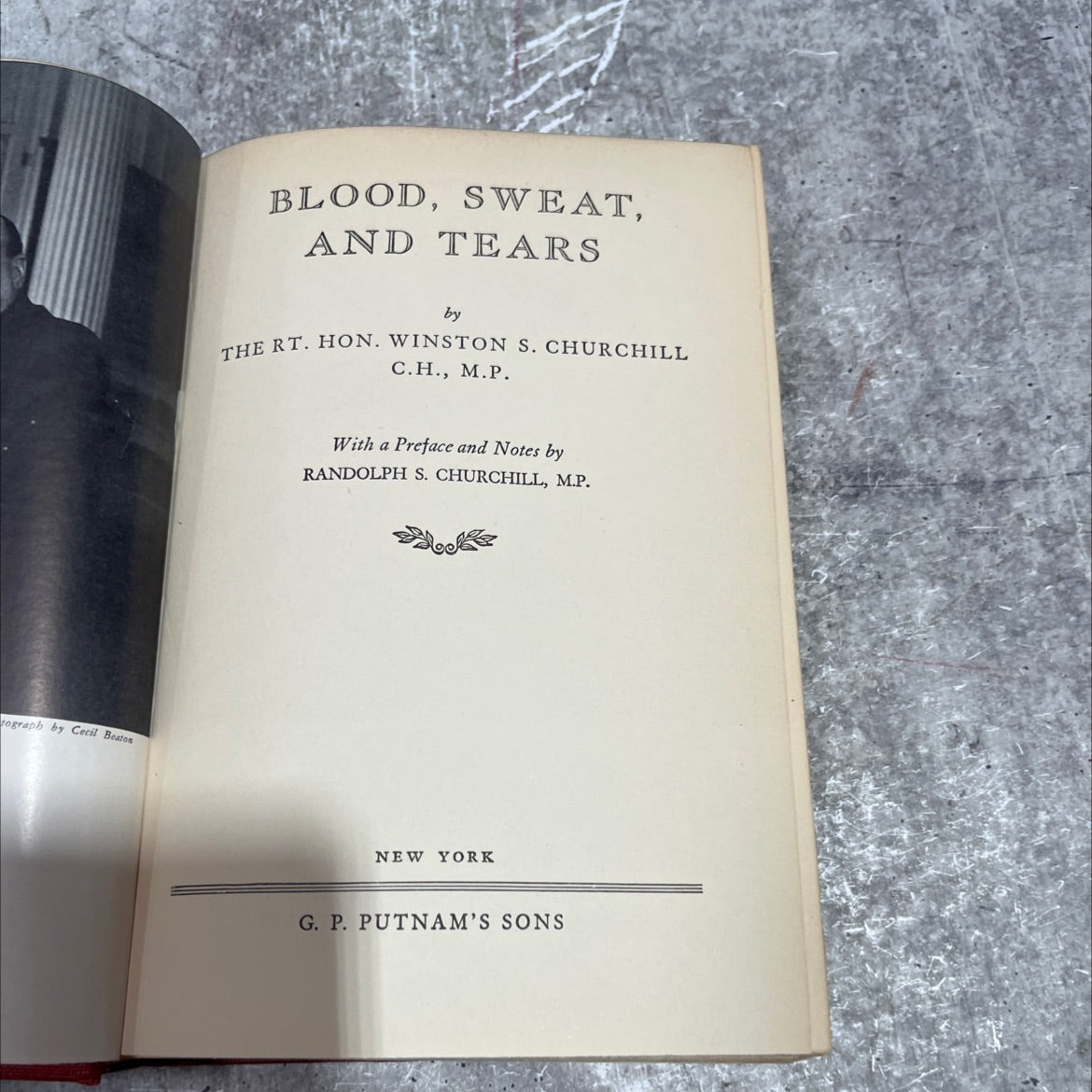 blood, sweat, and tears book, by winston s. churchill, 1941 Hardcover image 2