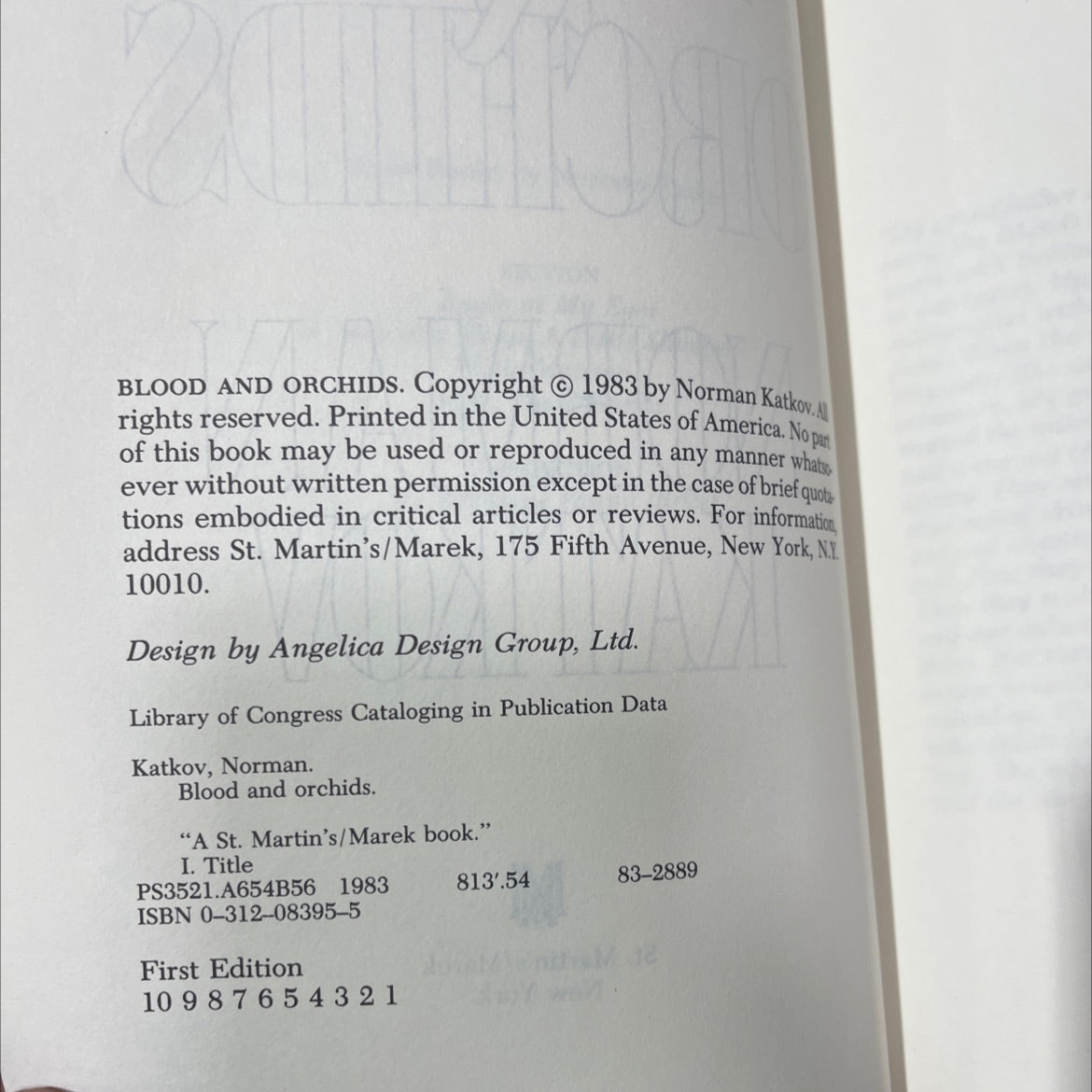 blood and orchids book, by Norman Katkov, 1983 Hardcover image 3
