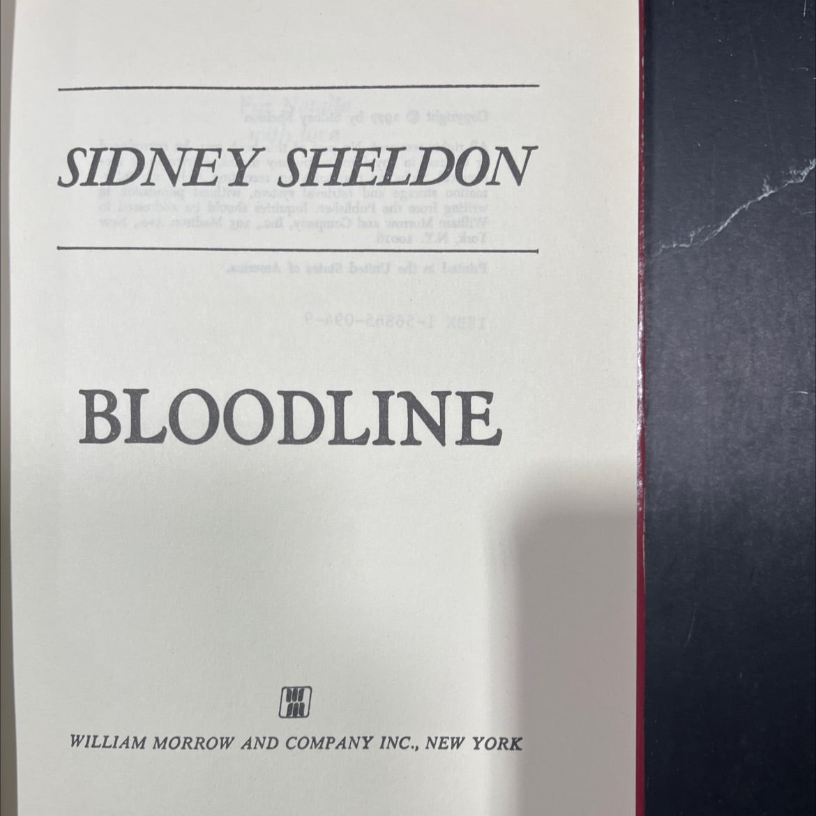 bloodline book, by sidney sheldon, 1977 Hardcover image 2