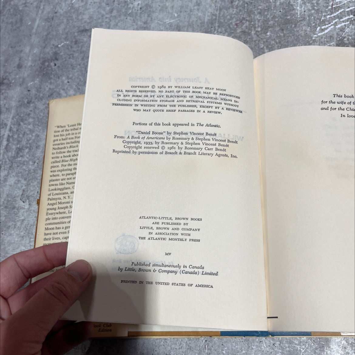 blue highways book, by william least heat moon, 1982 Hardcover image 3