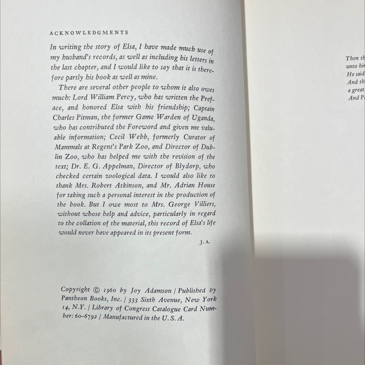 born free a lioness of two worlds book, by joy adamson, 1960 Hardcover, Vintage image 3