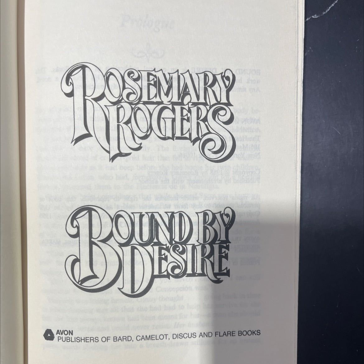 bound by desire book, by rosemary rogers, 1988 Hardcover image 2