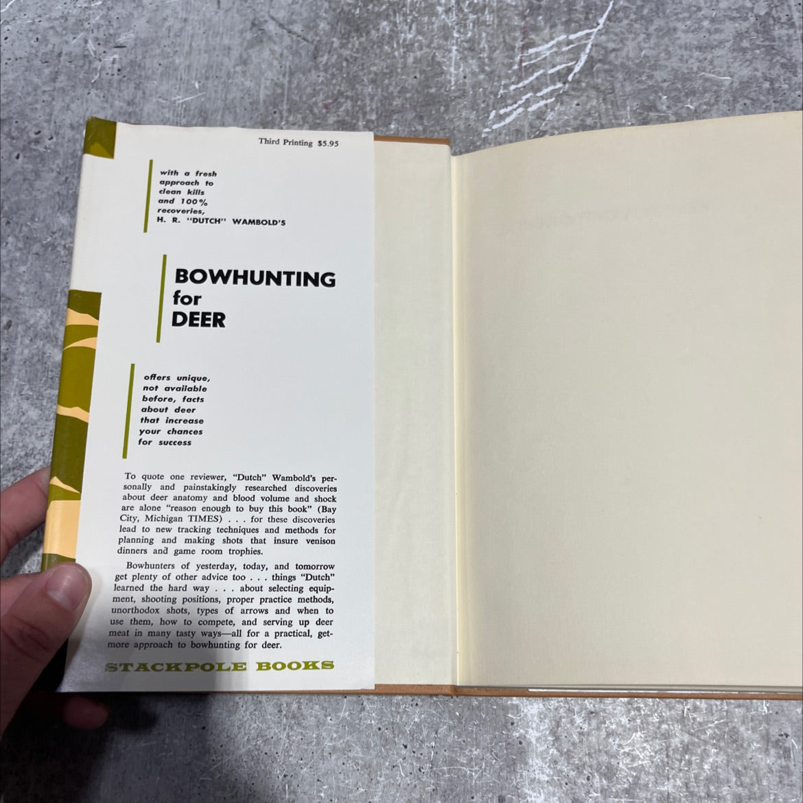 bowhunting for deer book, by H. R. Wambold, 1965 Hardcover image 4