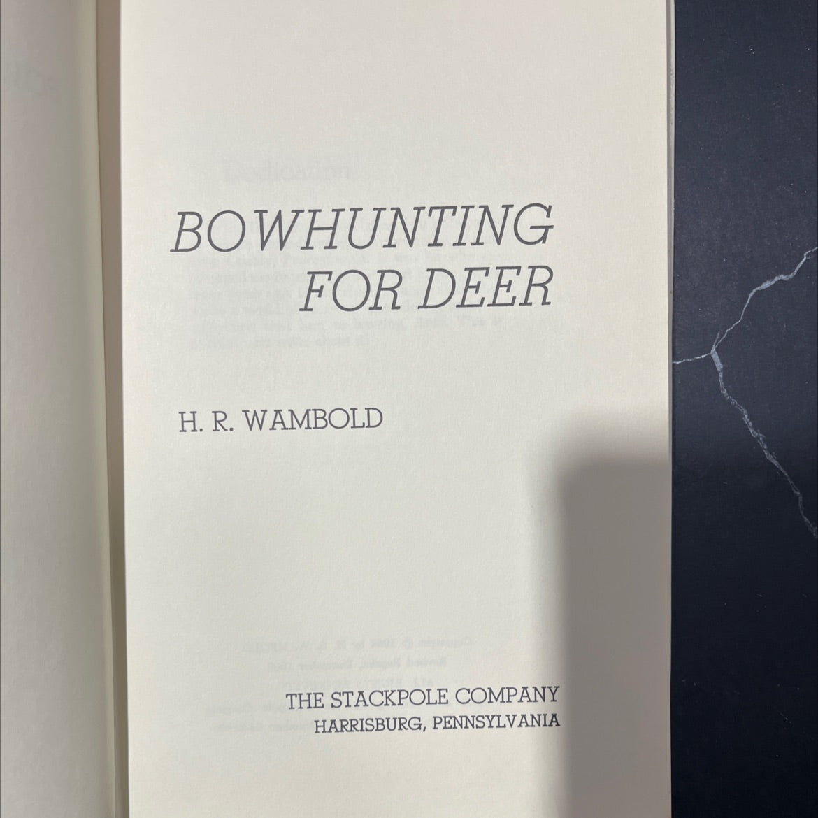 bowhunting for deer book, by h. r. wambold, 1965 Hardcover image 2