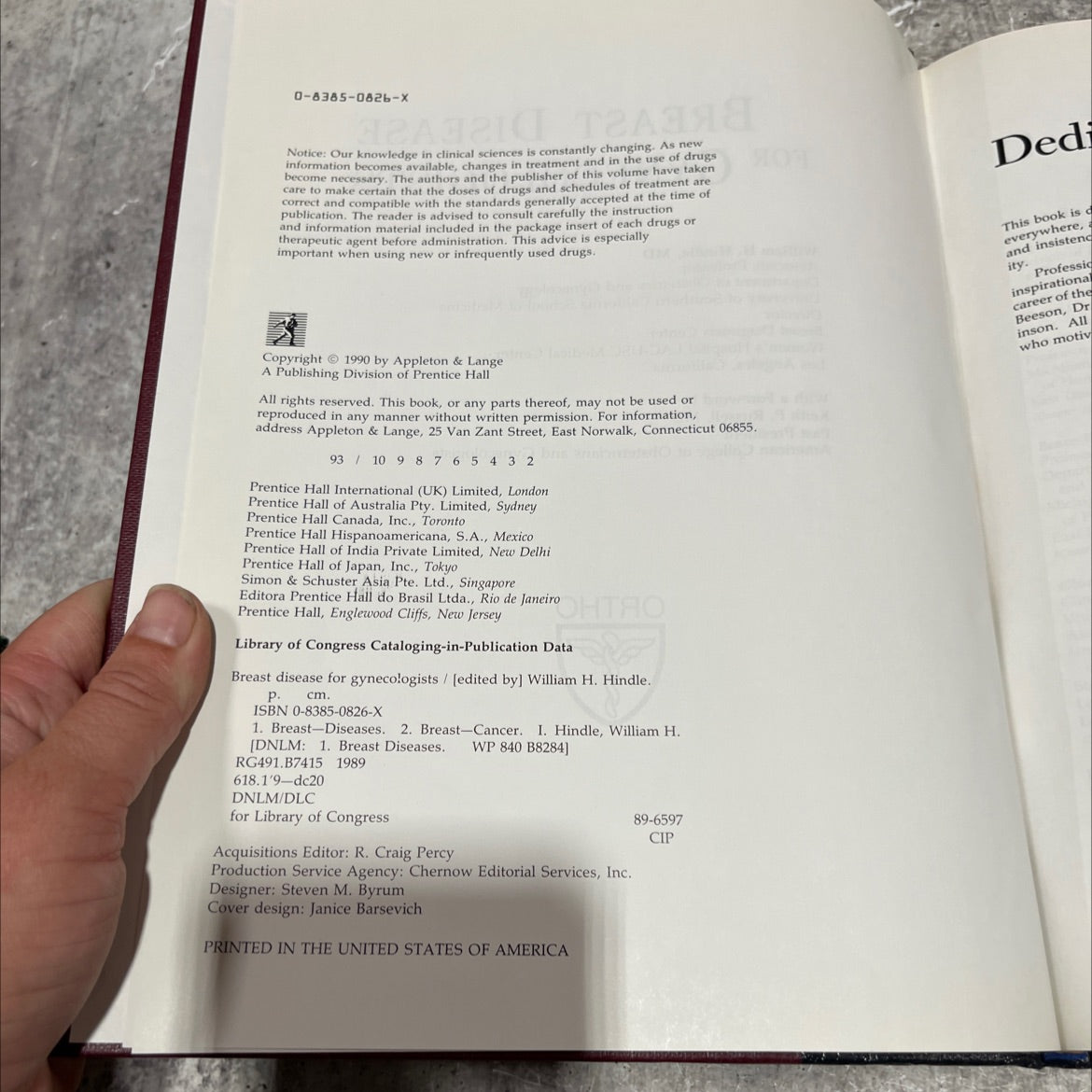 breast disease for gynecologists book, by William H. Hindle, MD, 1990 Hardcover image 3
