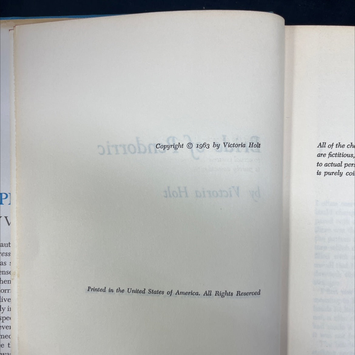 bride of pendorric book, by victoria holt, 1963 Hardcover image 3