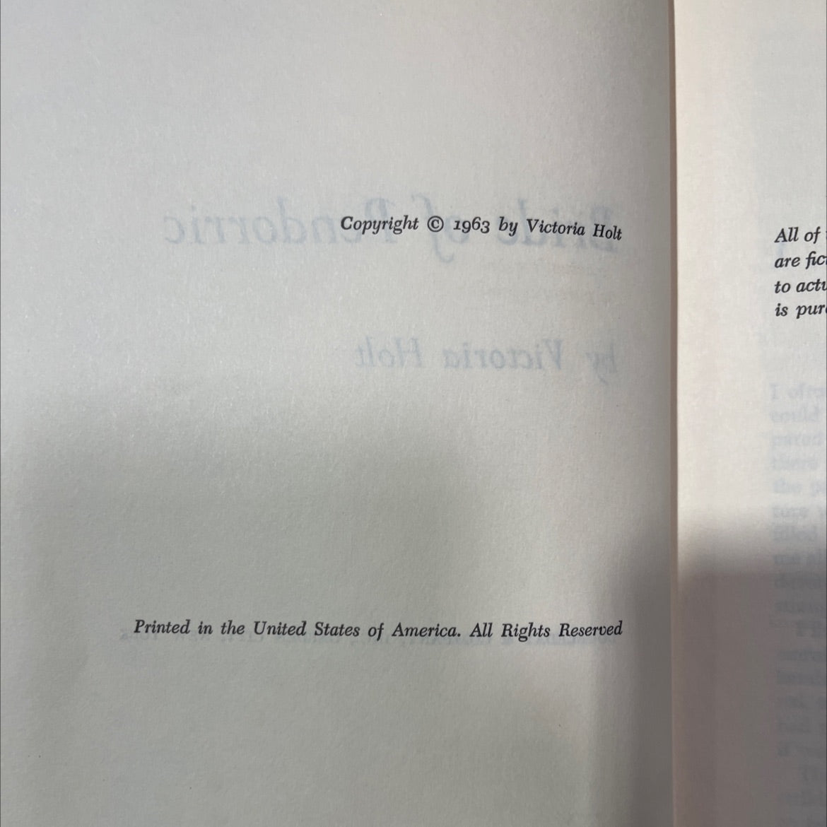 bride of pendorric book, by victoria holt, 1963 Hardcover image 3