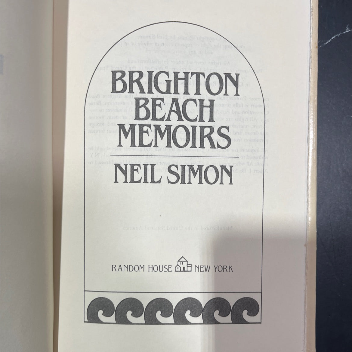 brighton beach memoirs book, by neil simon, 1984 Hardcover image 2