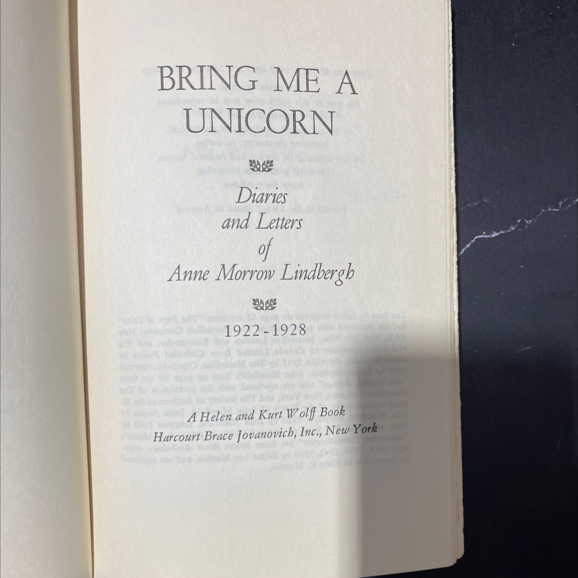 bring me a unicorn diaries and letters book, by Anne Morrow Lindbergh, 1972 Hardcover image 2