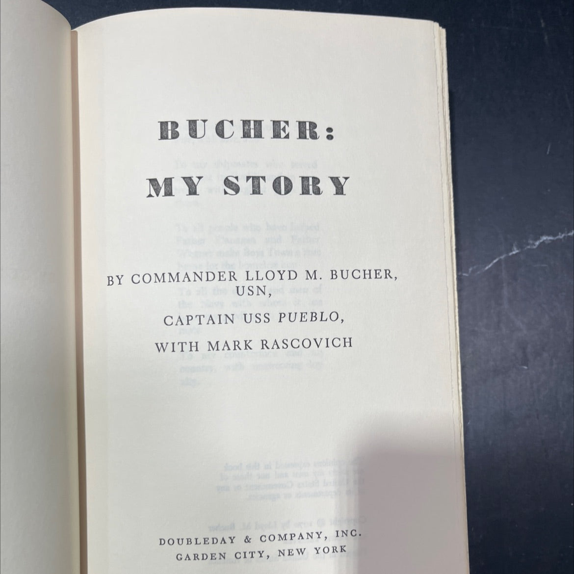bucher: my story book, by commander lloyd m. bucher, 1970 Hardcover image 2