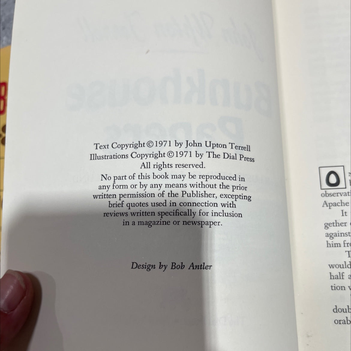 bunkhouse papers book, by john upton terrell, 1971 Hardcover image 3