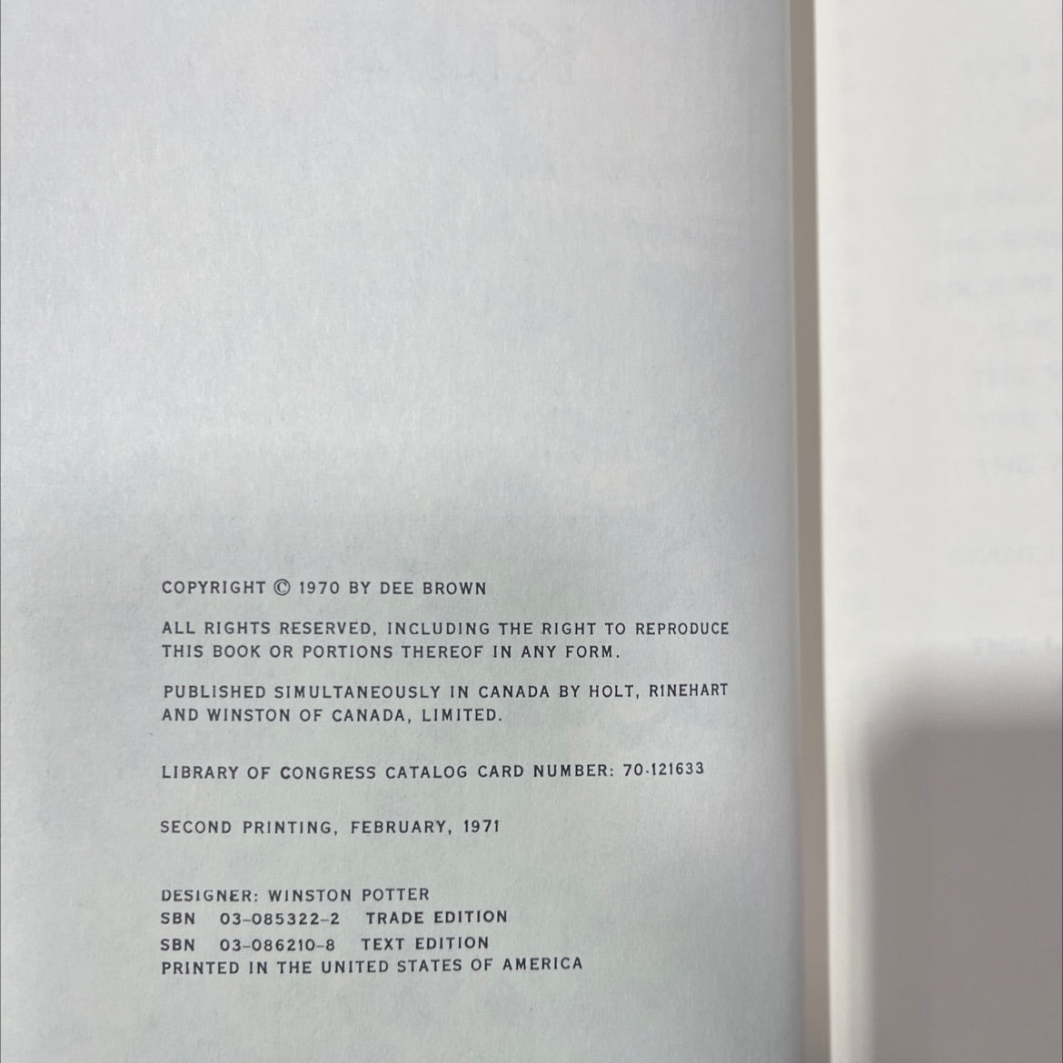 bury my heart at wounded knee an indian history of the american west book, by dee brown, 1970 Hardcover image 3