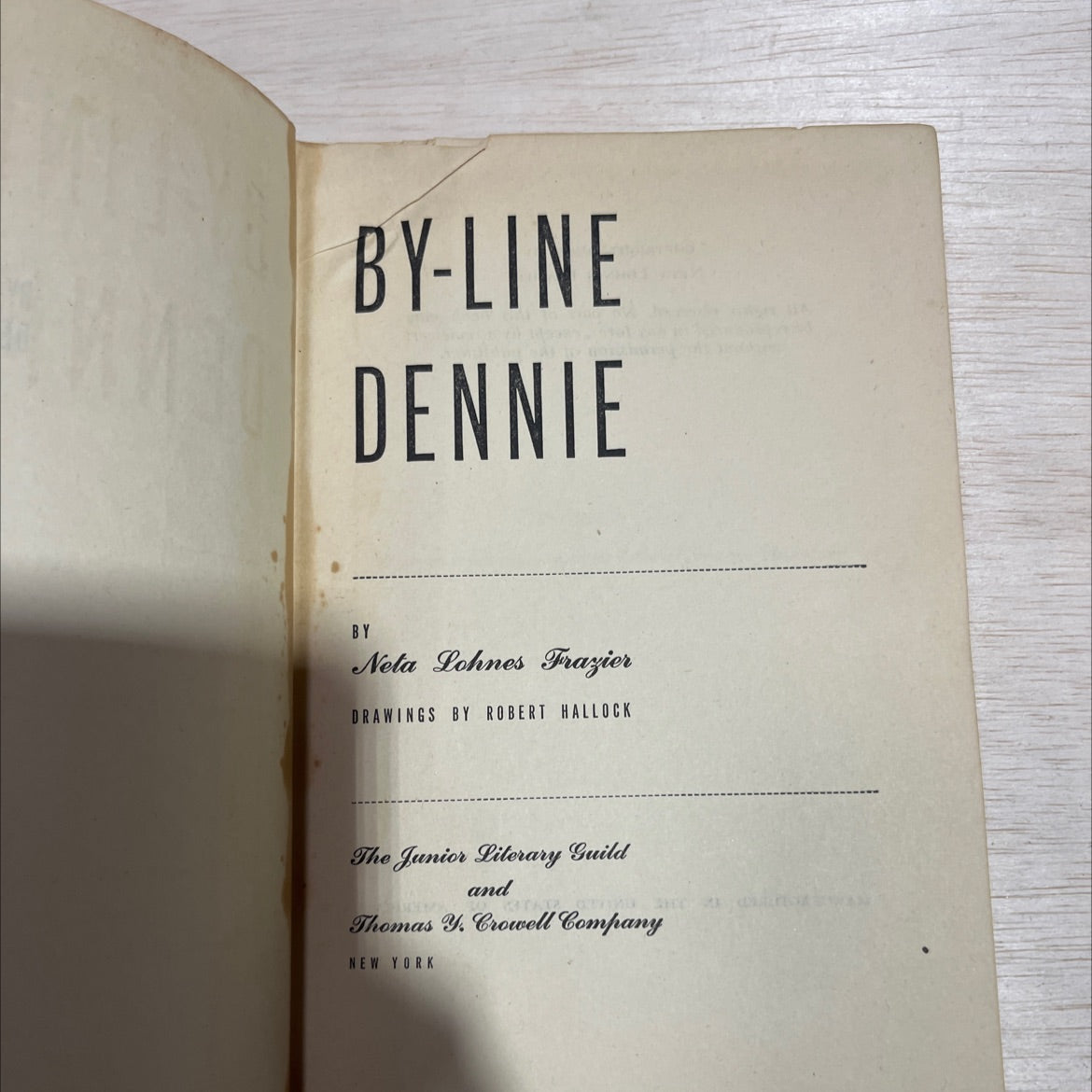 by-line dennnie book, by Neta Lohnes Frazier, 1947 Hardcover image 2