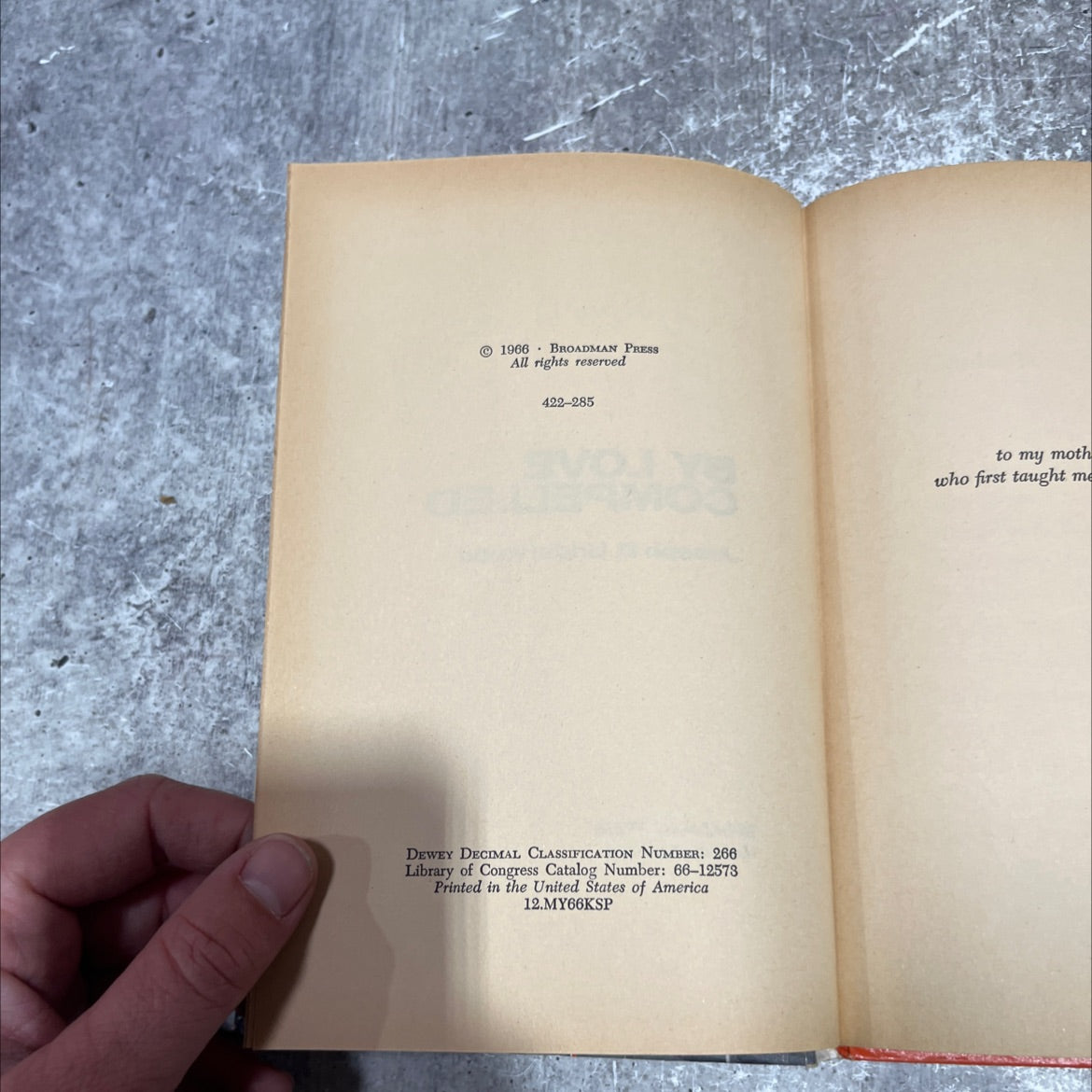 by love compelled book, by joseph b. underwood, 1966 Hardcover image 3