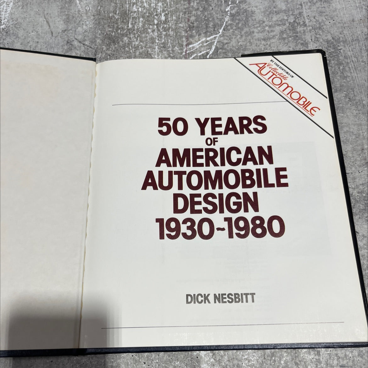 by the editors of collectible automobile 50 years of american automobile design 1930-1980 book, by dick nesbitt, 1985 image 2