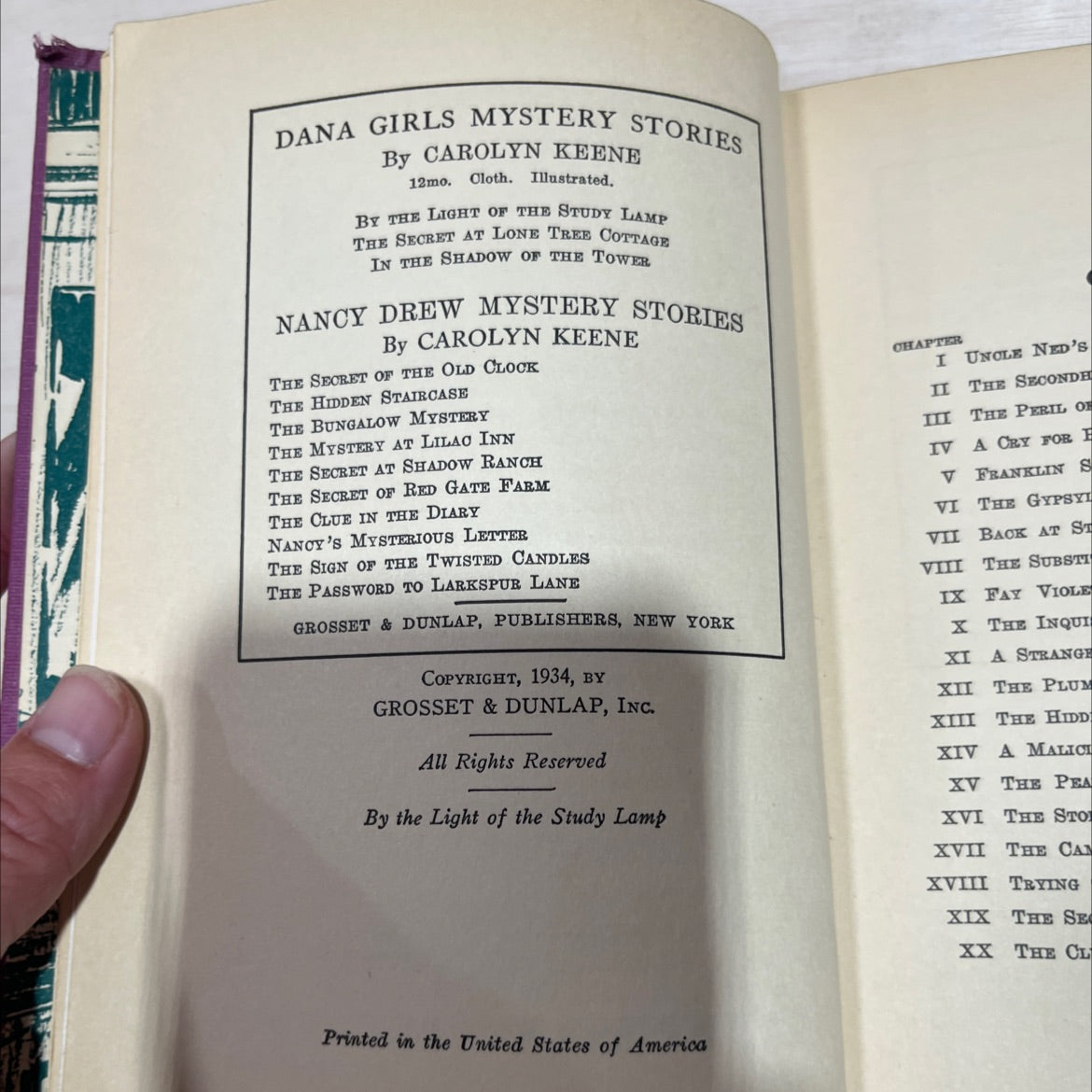 by the light of the study lamp book, by carolyn keene, 1934 Hardcover image 3