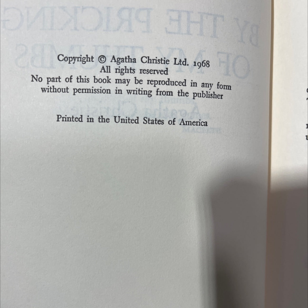 by the pricking of my thumbs book, by Agatha Christie, 1968 Hardcover image 3