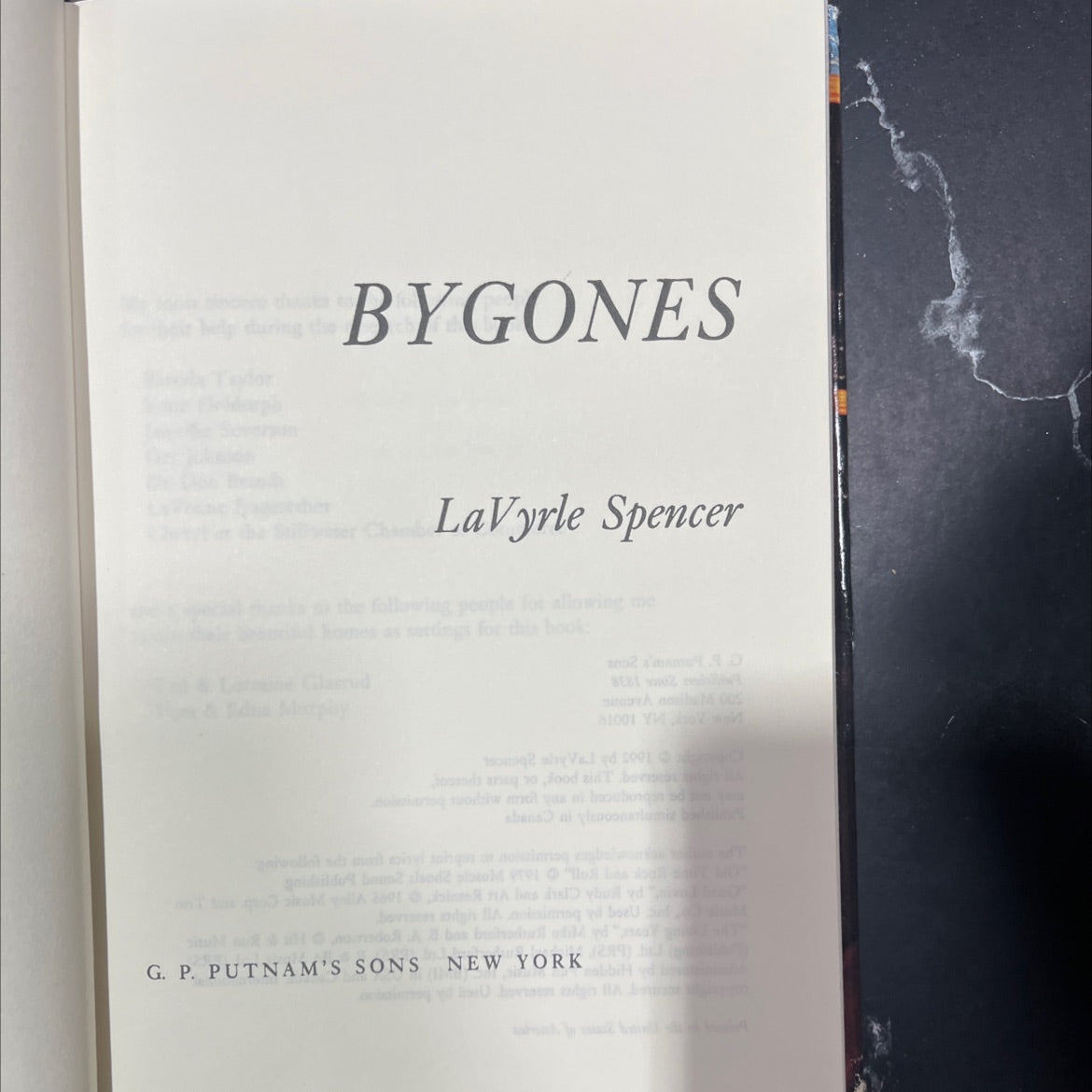 bygones book, by lavyrle spencer, 1992 Hardcover image 2
