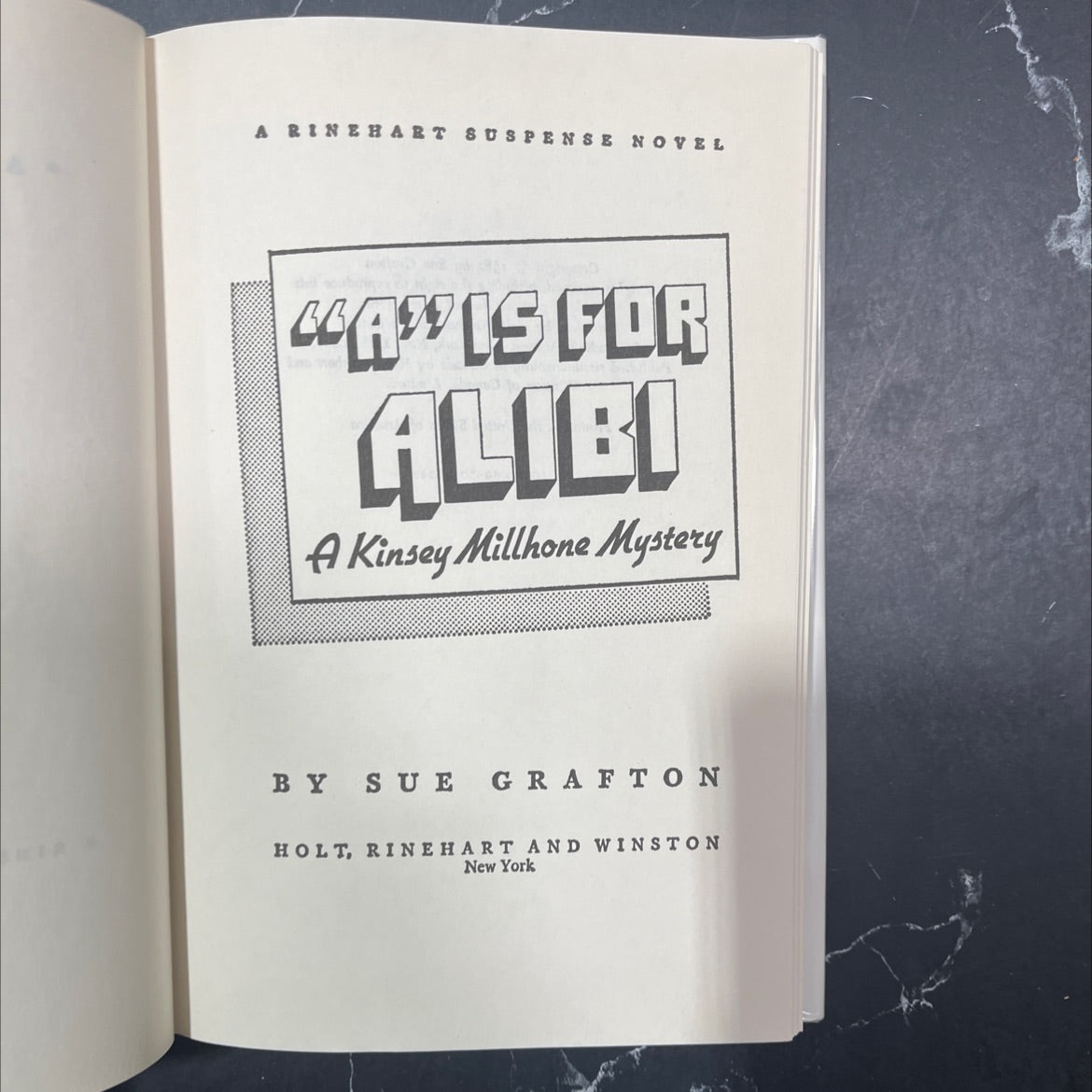 ca is for alibi book, by sue grafton, 1982 Hardcover image 2