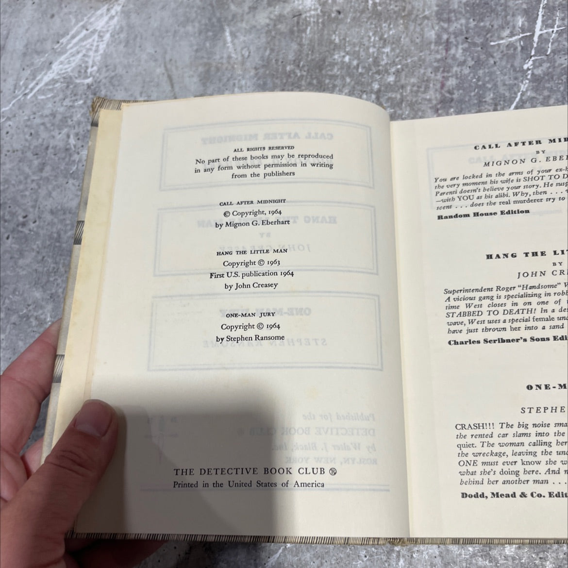 call after midnight book, by mignon g. eberhart, 1964 Hardcover image 3