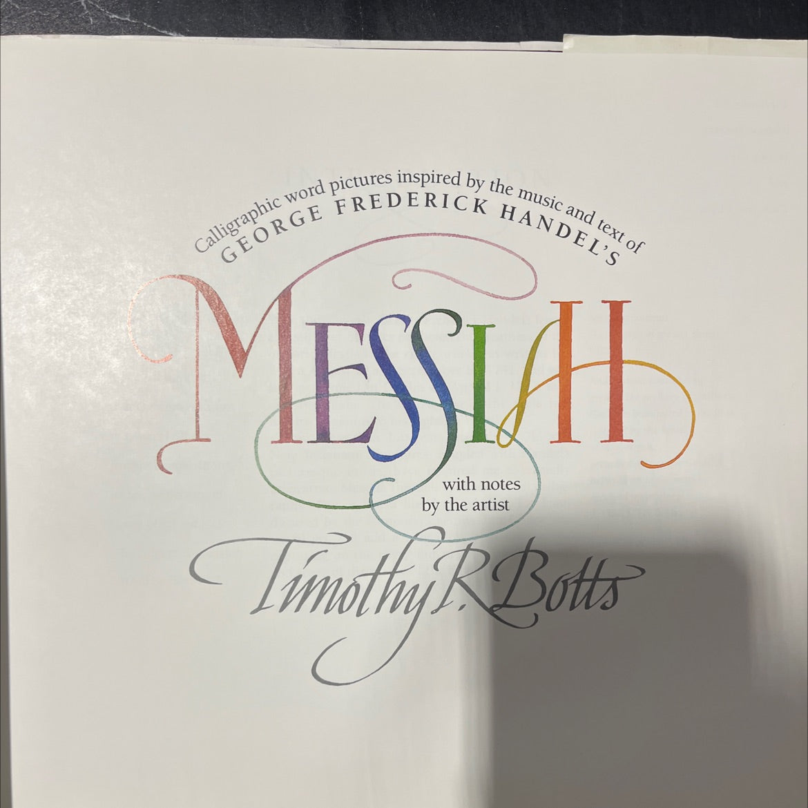 calligraphic word pictures inspired by the music and text of george frederick handel's messiah book, by timothy r image 2