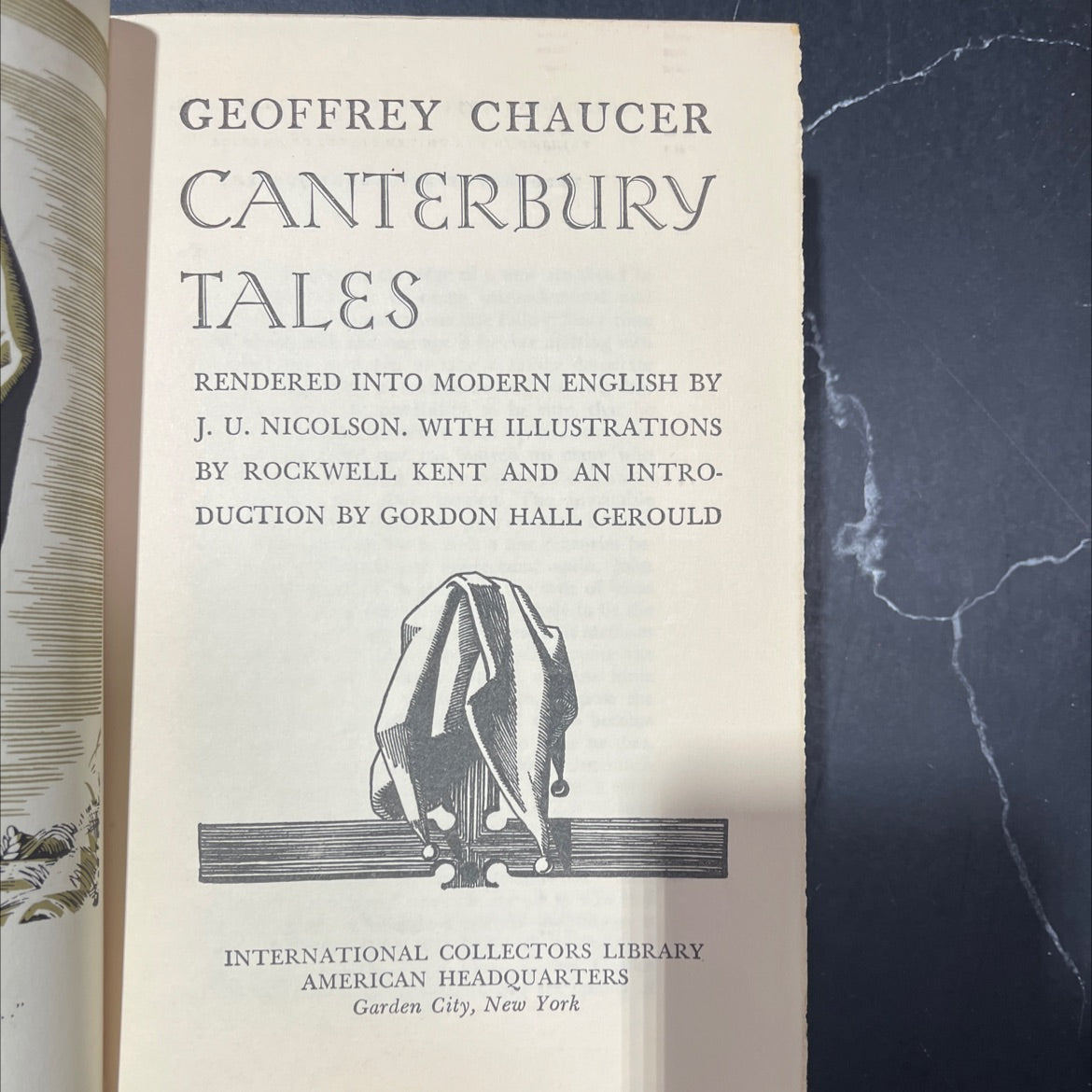 canterbury tales rendered into modern english book, by j. u. nicolson, 1934 Leather image 2