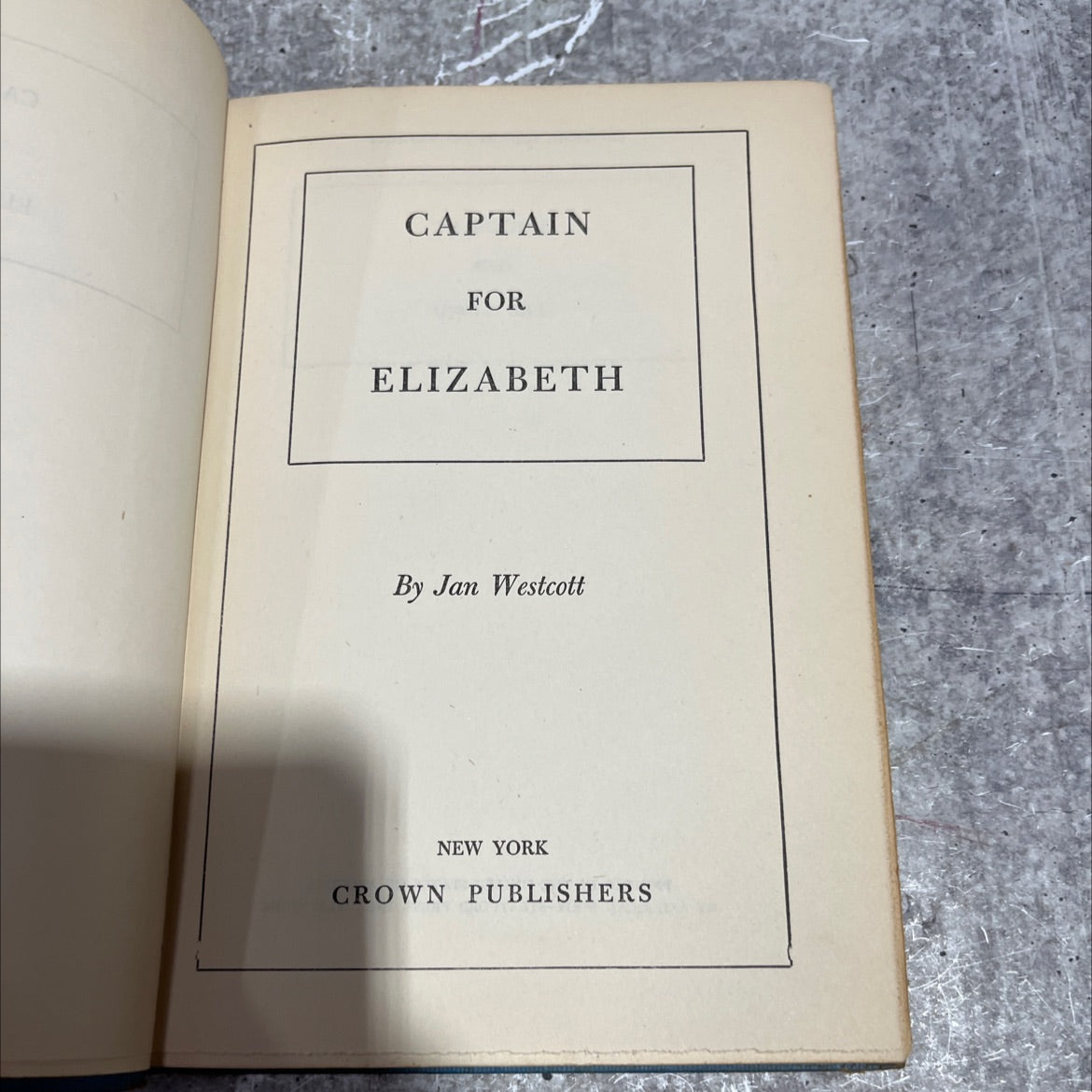 captain for elizabeth book, by jan westcott, 1948 Hardcover image 2