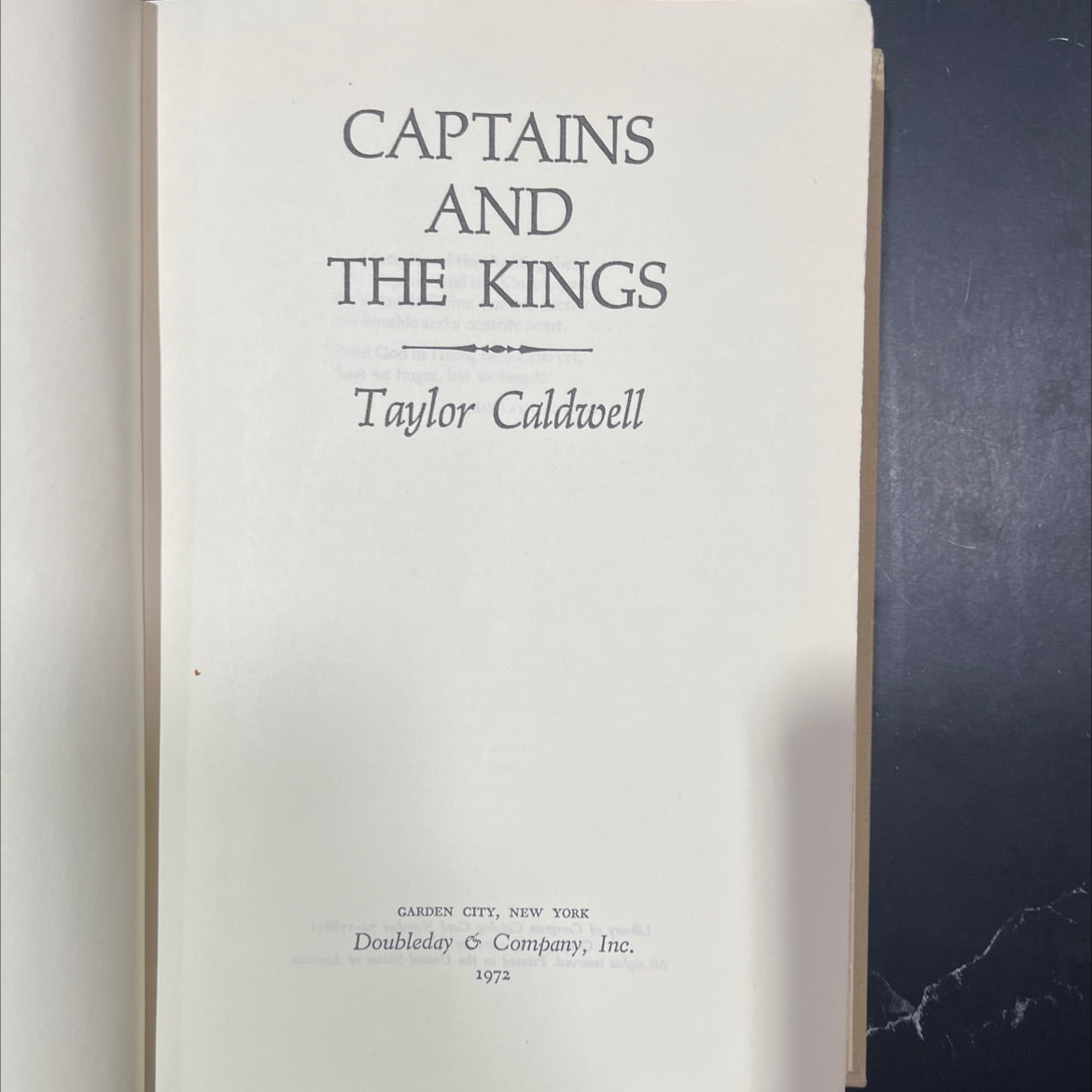 captains and the kings book, by Taylor Caldwell, 1972 Hardcover image 2