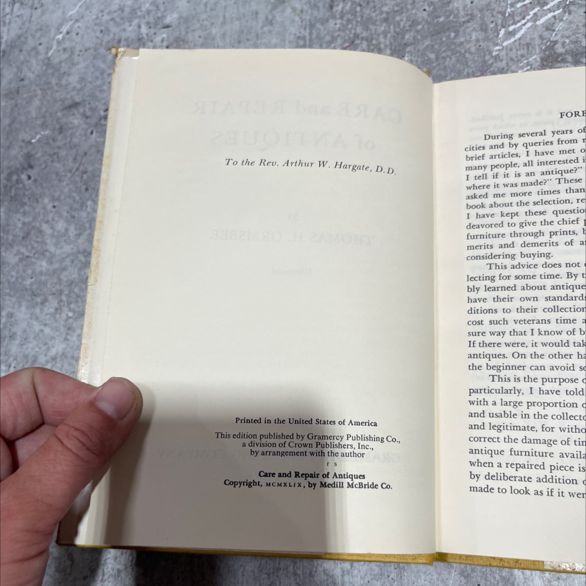 care and repair of antiques book, by thomas h. ormsbee, 1949 Hardcover image 3